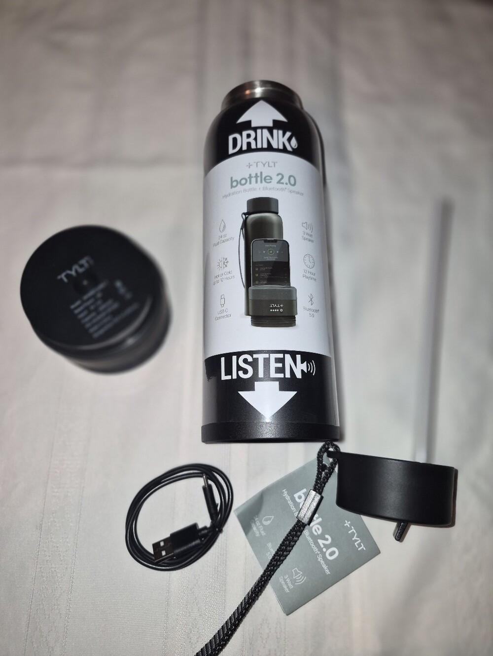 Bottle 2.0 Bluetooth Speaker Water Bottle - Black